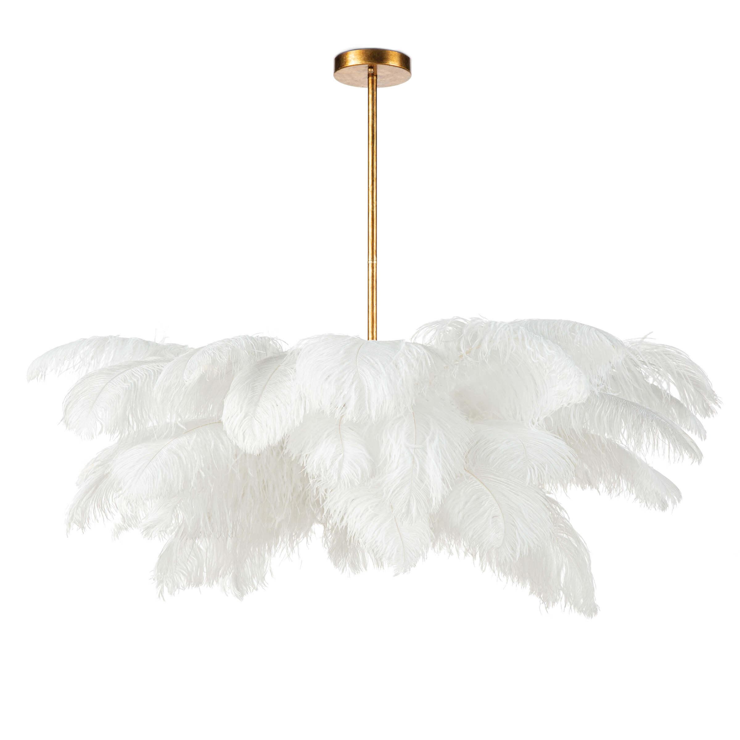 White shop feather chandelier